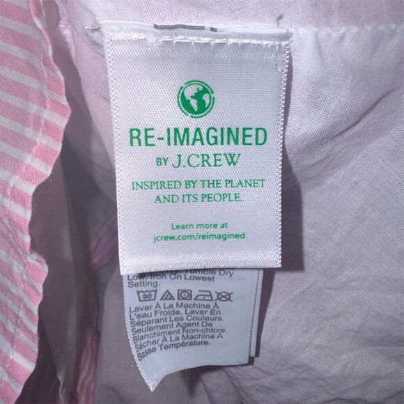 J.Crew Women's M Pink Striped Collared Midi Shirtdress Long Sleeve Size 0 - Picture 8 of 9